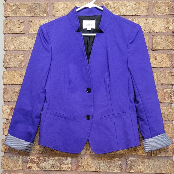 LOFT Jackets & Blazers - LOFT Purple Button Blazer Size 4